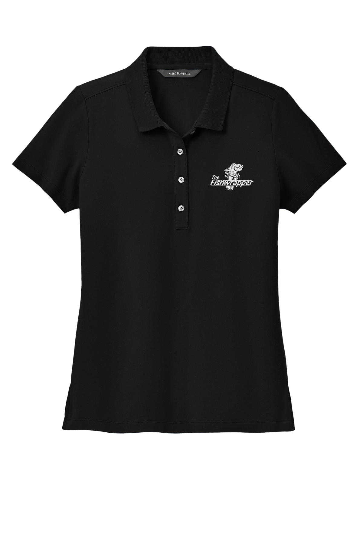 Variant Image for MM1005 - Mercer+Mettle® Women’s Stretch Pique Polo - FW - 1 Color White - Website Little Mountain Printing