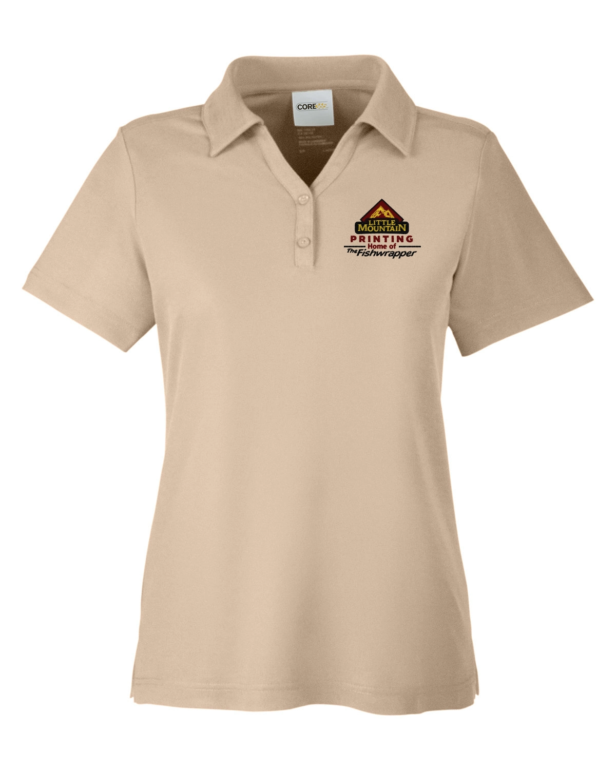 Variant Image for CE112W  - CORE365 Ladies' Fusion ChromaSoft™ Pique Polo - LMP - 3 Color - Maroon,Black,Gold - Website Little Mountain Printing