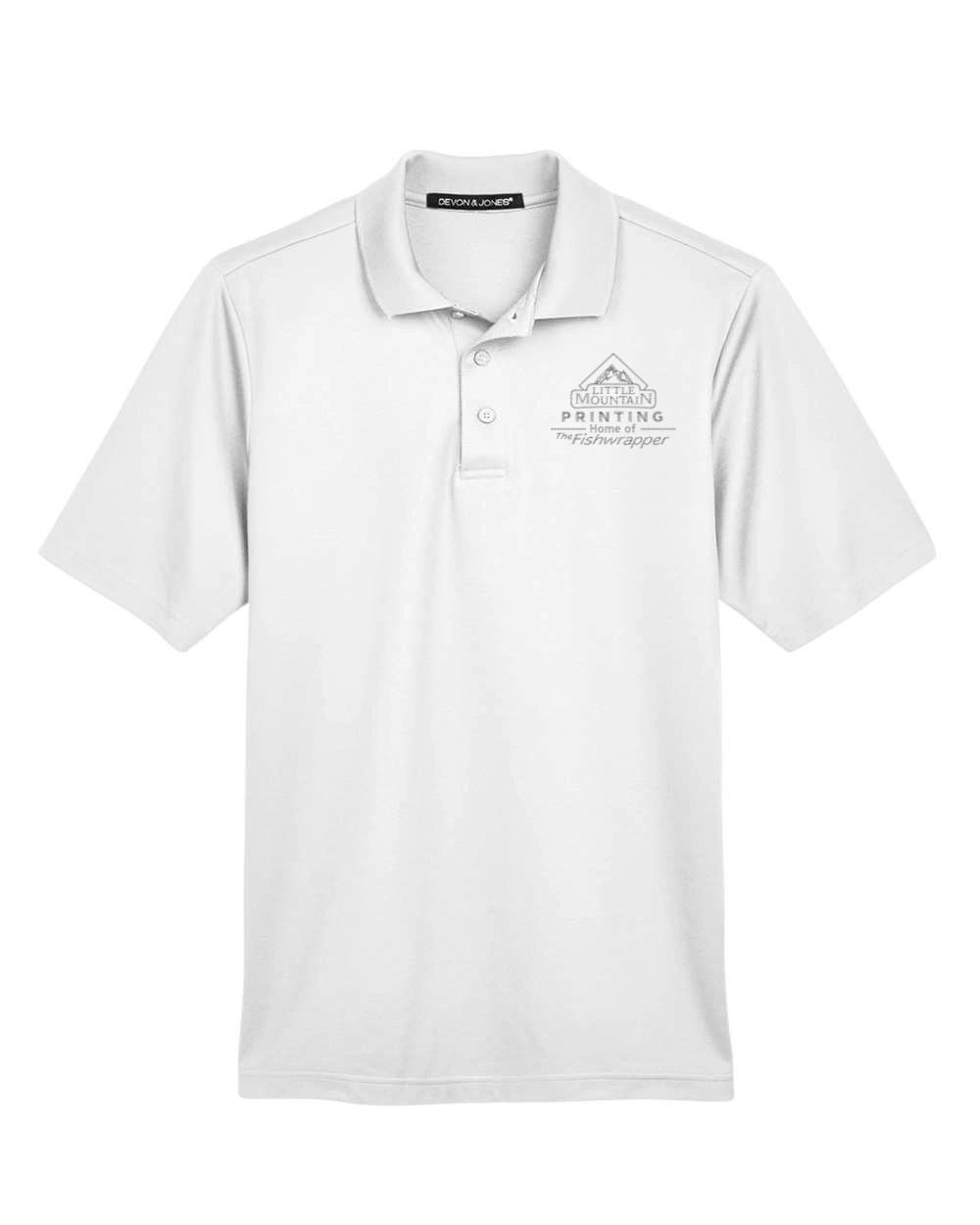 Variant Image for DG20 - Devon & Jones Men's CrownLux Performance® Plaited Polo - LMP - 1 Color - Two Tone - Website Little Mountain Printing