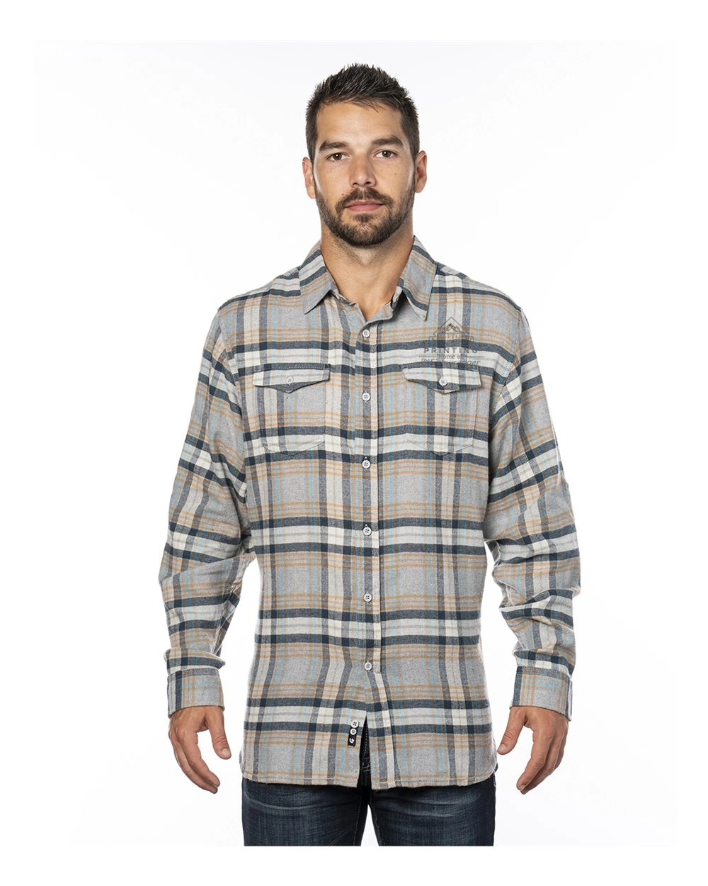 Variant Image for 8210 - Burnside Yarn-Dyed Flannel Shirt - LMP - 1 Color - Tone on Tone - Website Little Mountain Printing