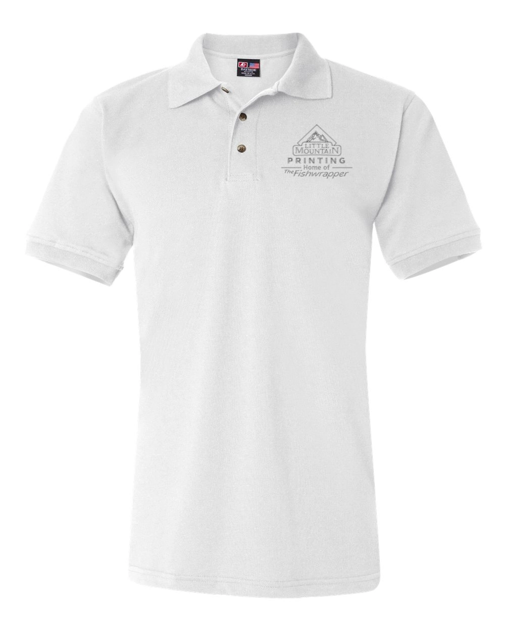 Variant Image for 1000 - Bayside USA-Made Polo - LMP - 1 Color - Tone on Tone - Website Little Mountain Printing